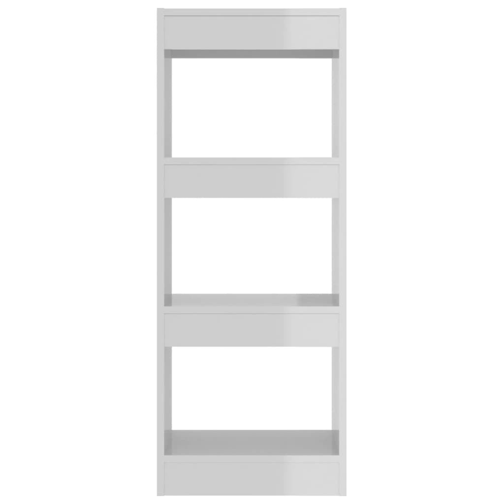 Book Cabinet Room Divider Storage Bookshelf Tall High Gloss Engineered White