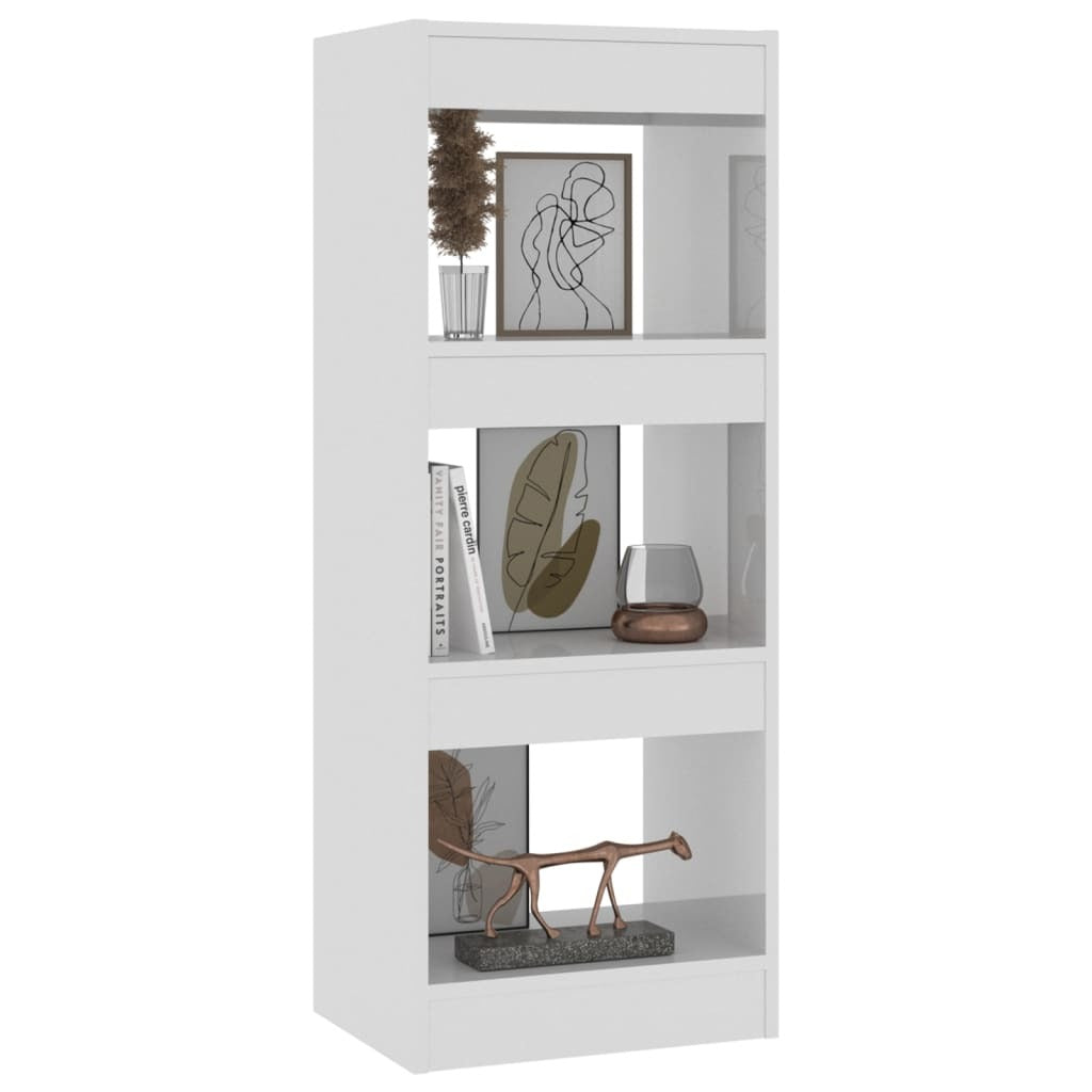 Book Cabinet Room Divider Storage Bookshelf Tall High Gloss Engineered White