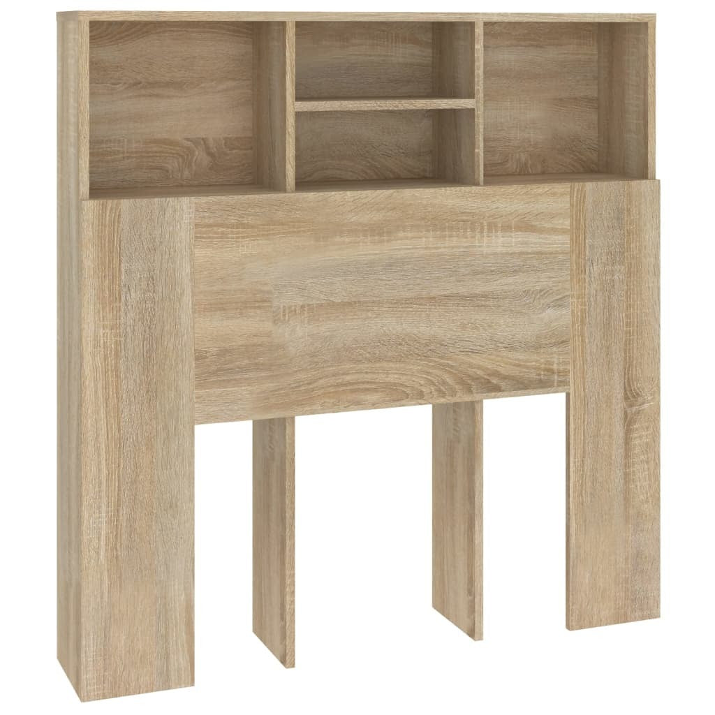 Headboard Cabinet Bed Storage Unit 100cm Engineered Wood Sonoma Oak