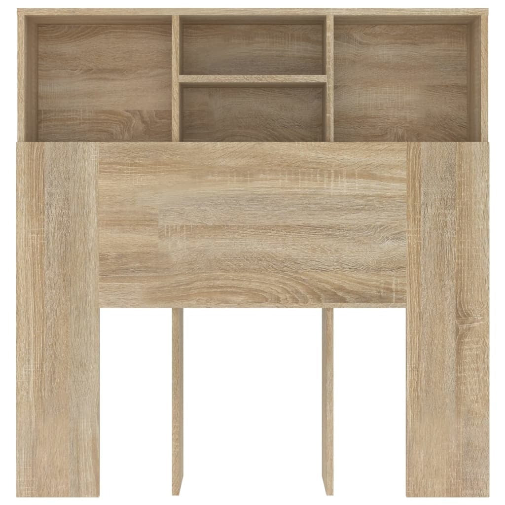 Headboard Cabinet Bed Storage Unit 100cm Engineered Wood Sonoma Oak