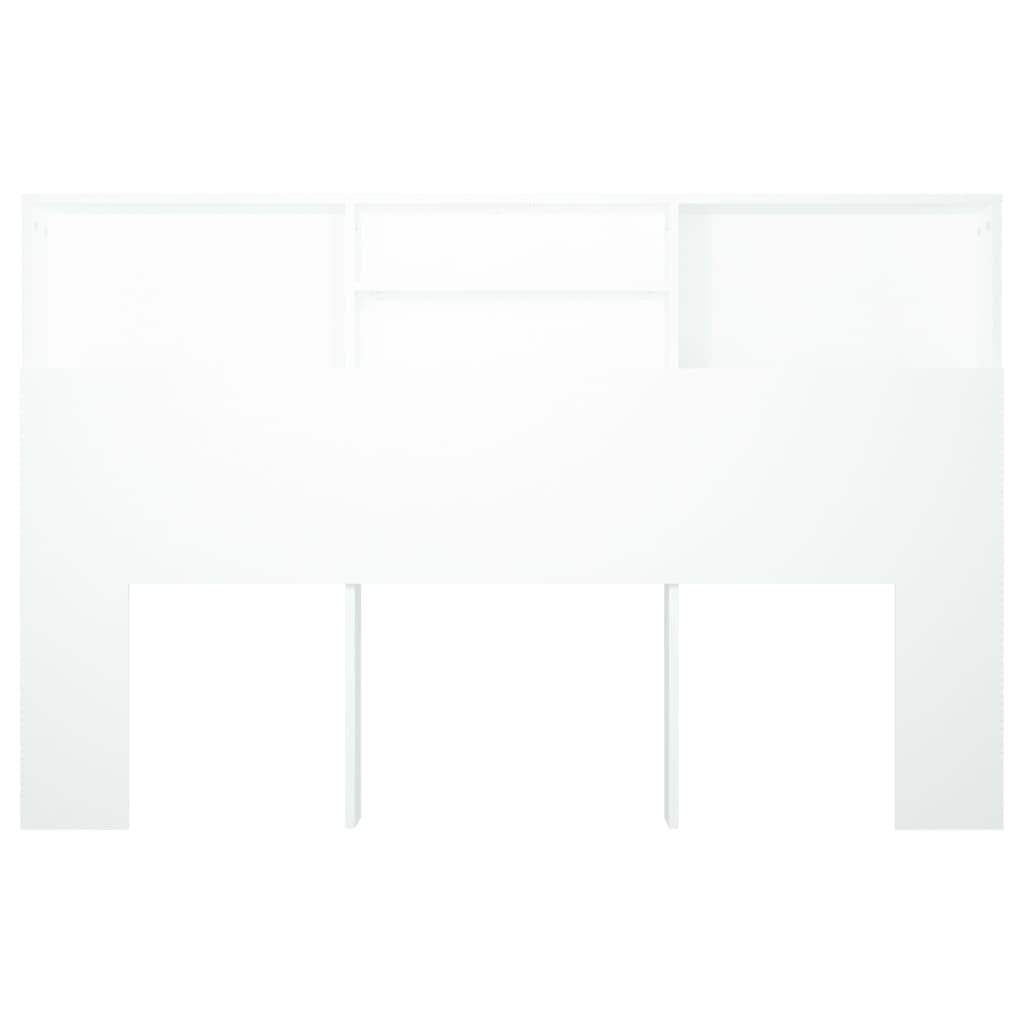 Headboard Engineered Wood Cabinet White Bookcase Storage 160cm