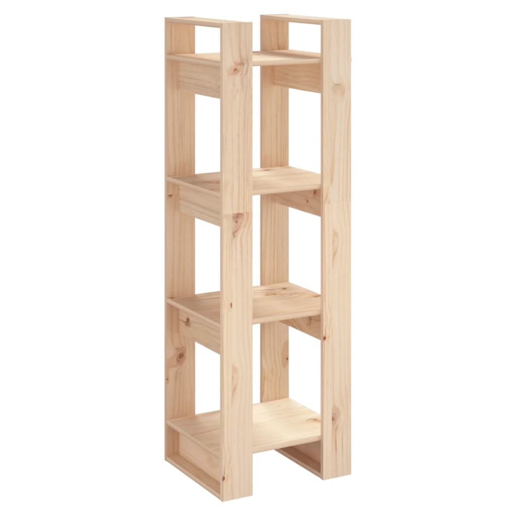 Book Cabinet Room Divider Storage Bookshelf Unit Solid Pinewood Natural