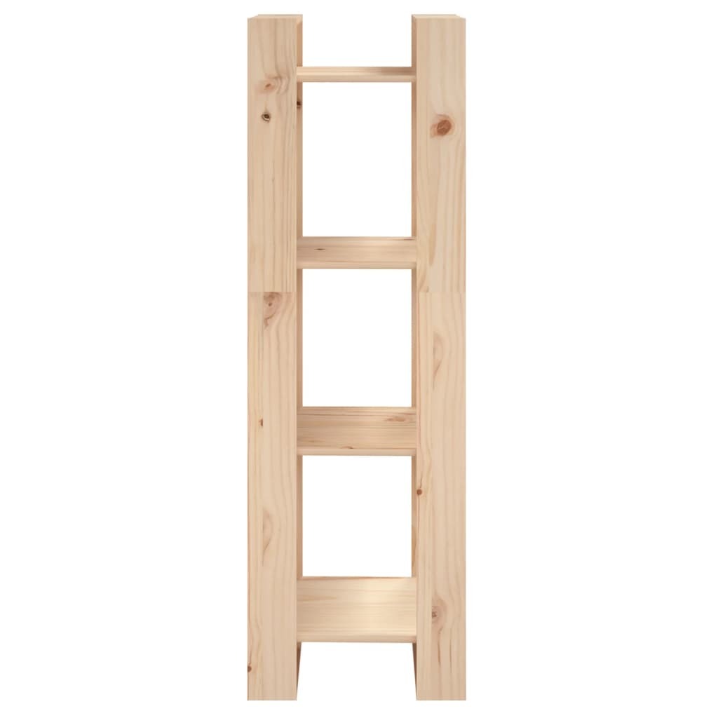 Book Cabinet Room Divider Storage Bookshelf Unit Solid Pinewood Natural