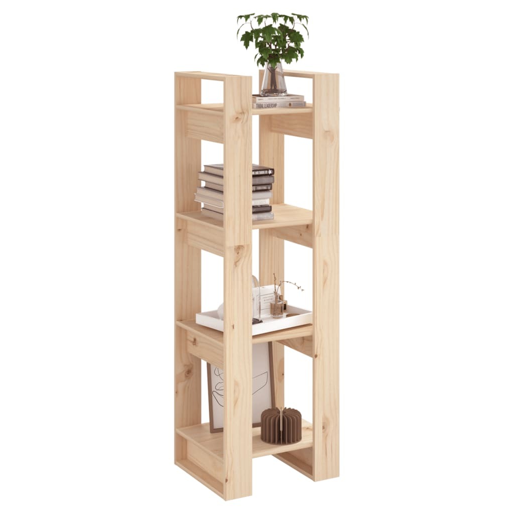 Book Cabinet Room Divider Storage Bookshelf Unit Solid Pinewood Natural