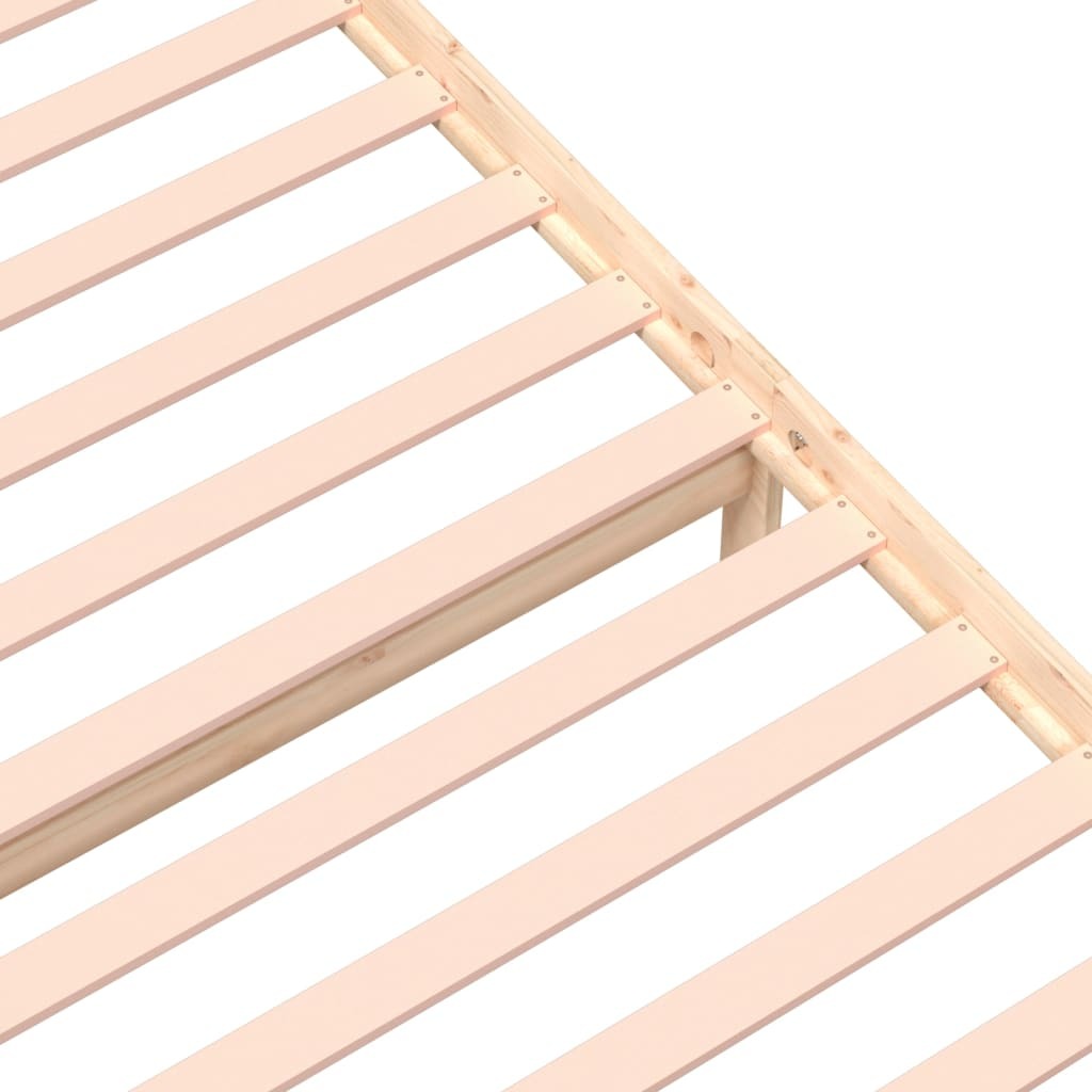 Bed Frame without Mattress 90x190cm Single Solid Pinewood Bedstead Natural