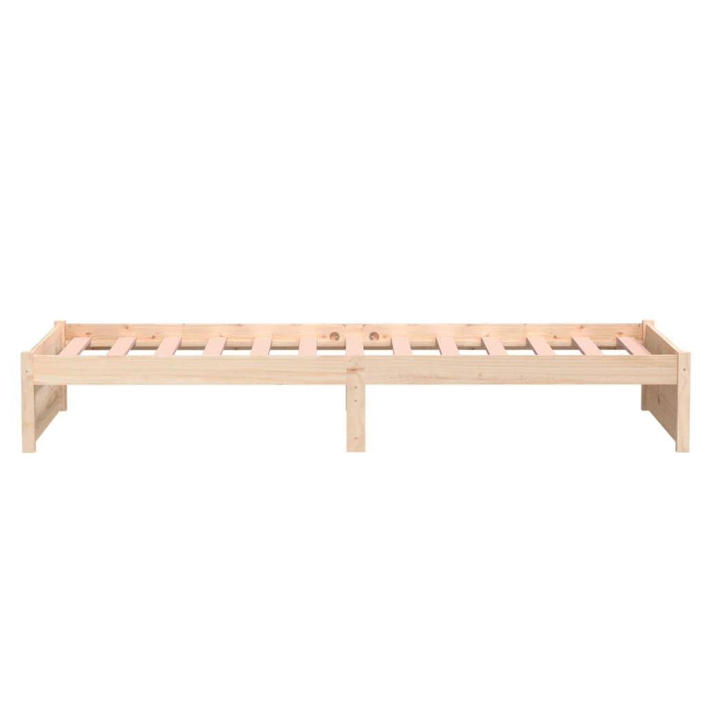 Bed Frame without Mattress 90x190cm Single Solid Pinewood Bedstead Natural