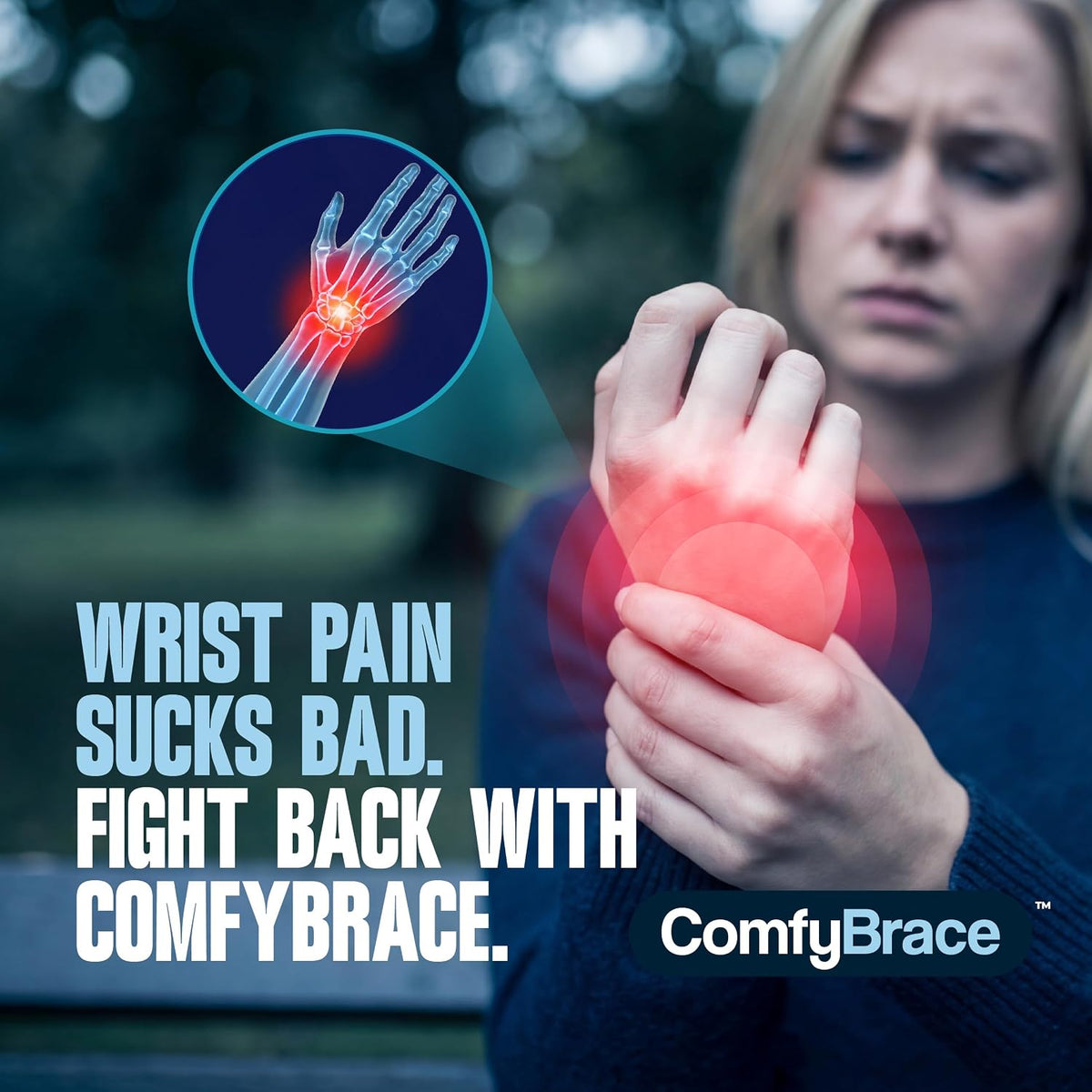 ComfyBrace Night Wrist Sleep Support Brace Cushioned Adjustable Fits Both Hands