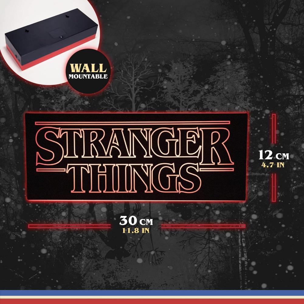 Paladone Stranger Things Logo Light, LED Tabletop Decorative Lamp, Battery Powered