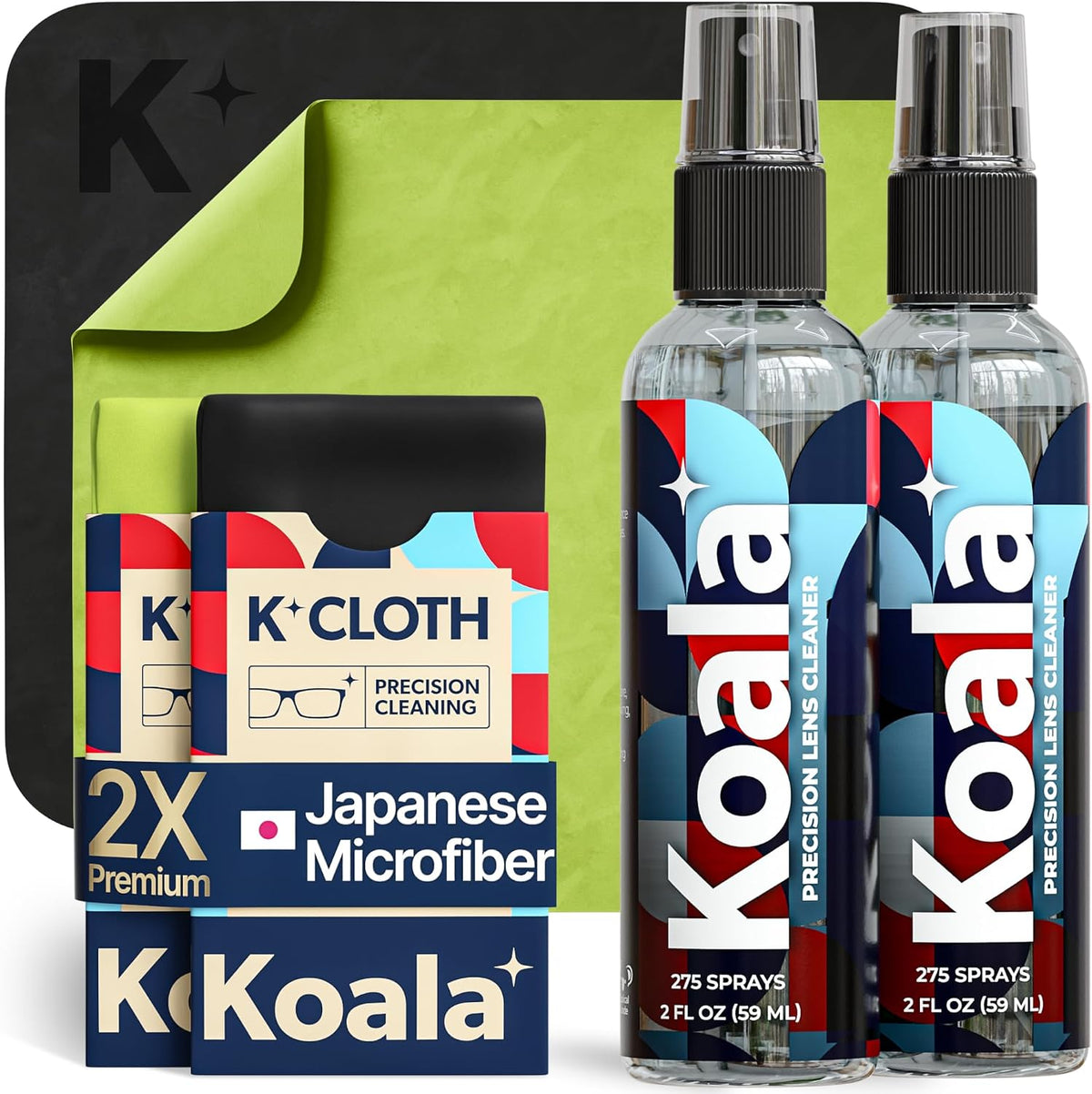 Koala Lifestyle Eyeglass Lens Cleaner Spray Kit Alcohol Free Camera 4 Piece Set
