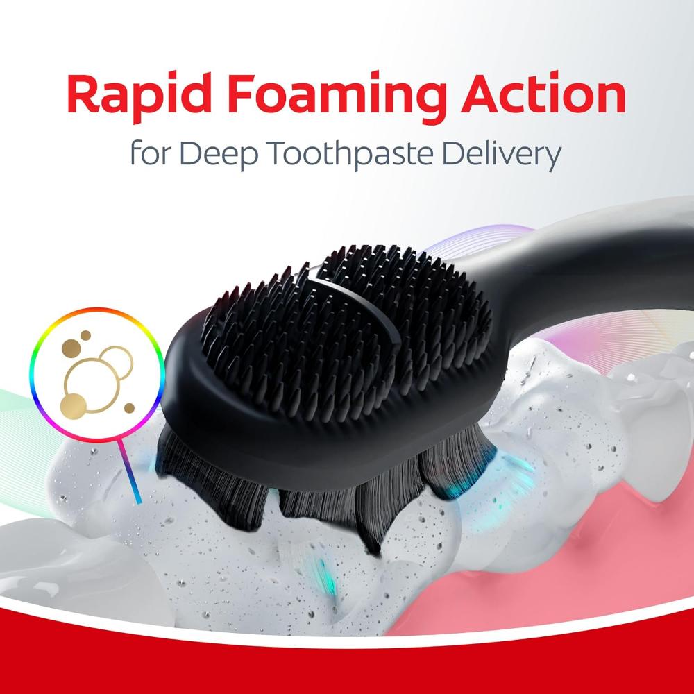 Colgate Total Active Prevention Whitening Toothbrush, Soft, Adult, 2 Pack, Black