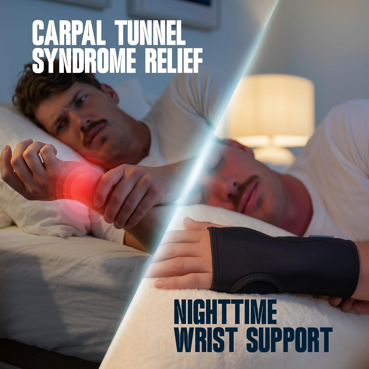 ComfyBrace Night Wrist Sleep Support Brace Cushioned Adjustable Fits Both Hands
