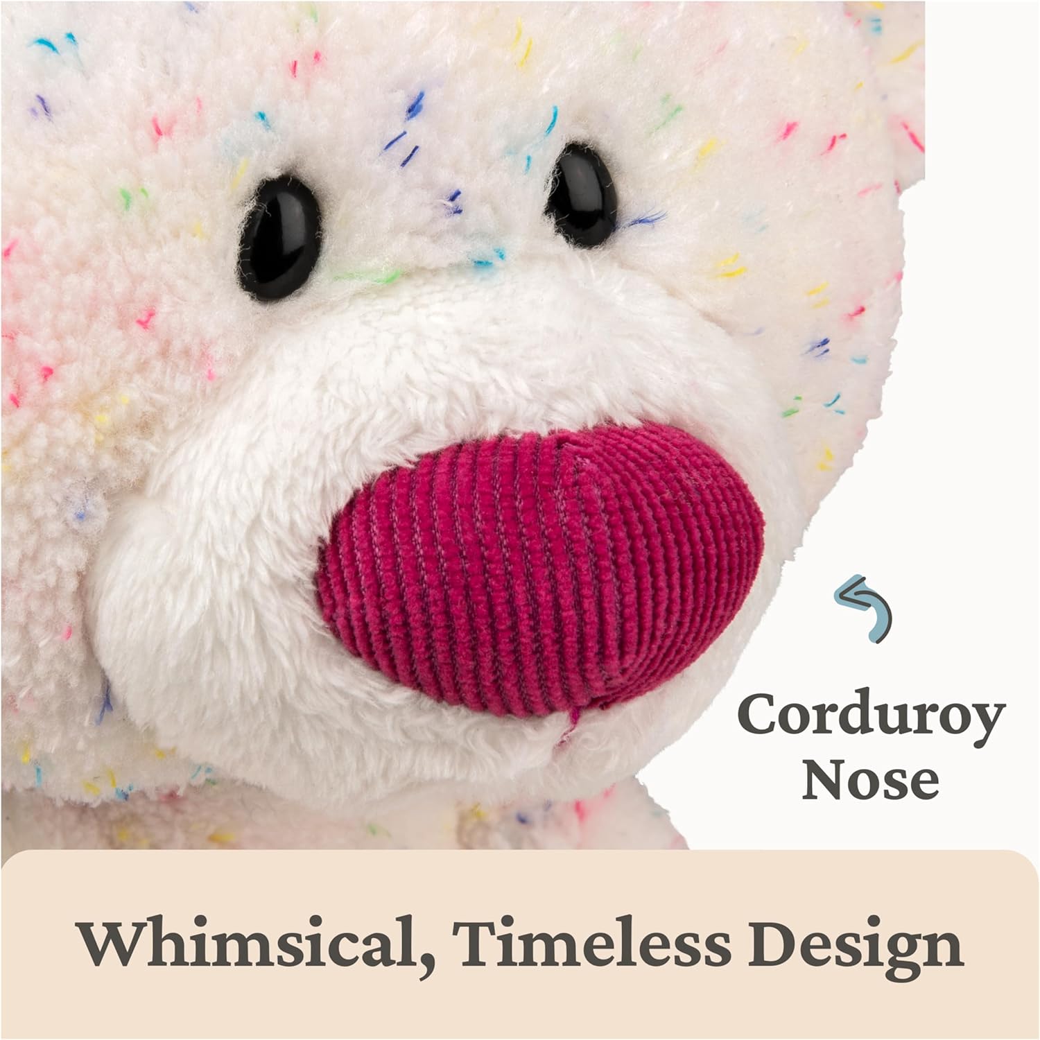 Gund Toothpick Confetti Teddy Bear Kids Soft Toy – 38 cm – White