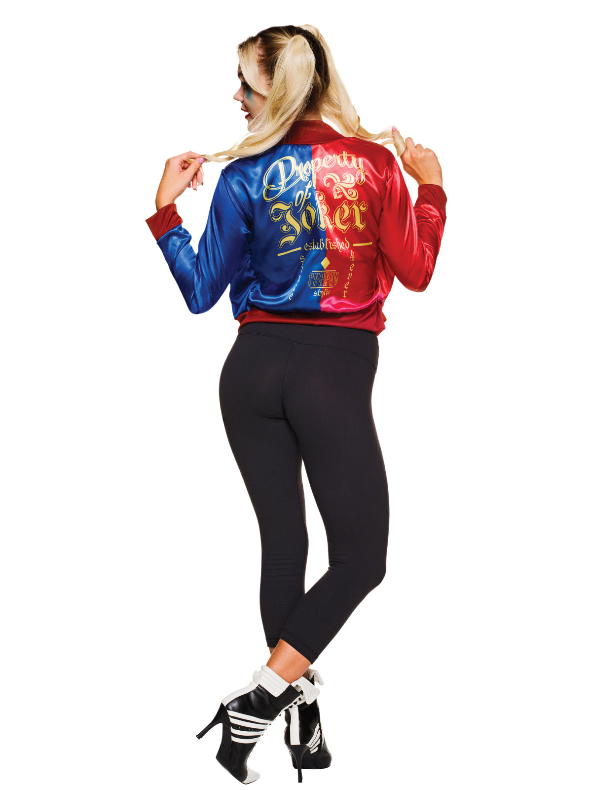 Harley Quinn Women's Bomber Jacket Costume Top Official DC Comics – Red Colour