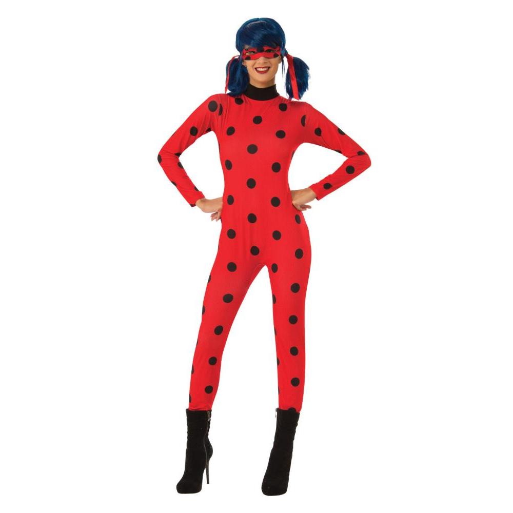 Miraculous Ladybug Jumpsuit Costume with Matching Mask for Kids – Red and Black Colour
