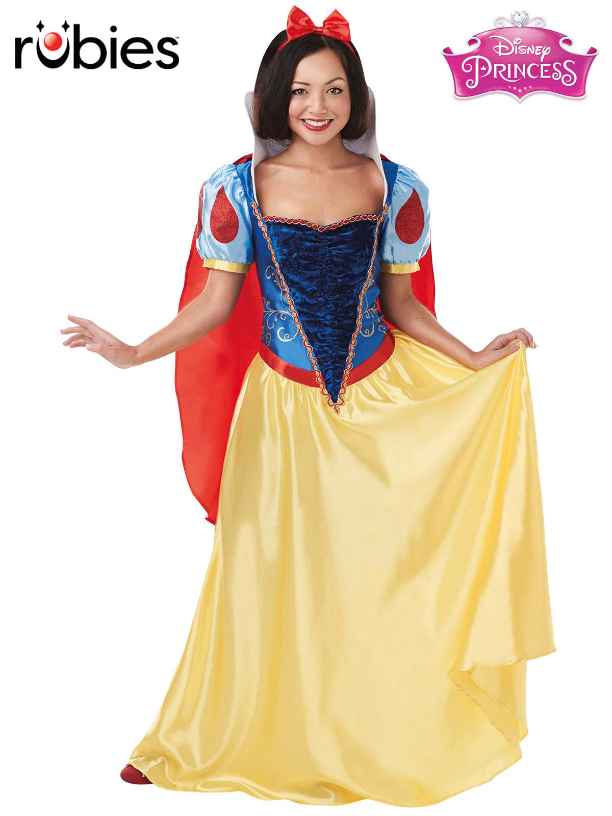 Snow White Costume for Adults Princess Dress with Cape and Headband Fairytale