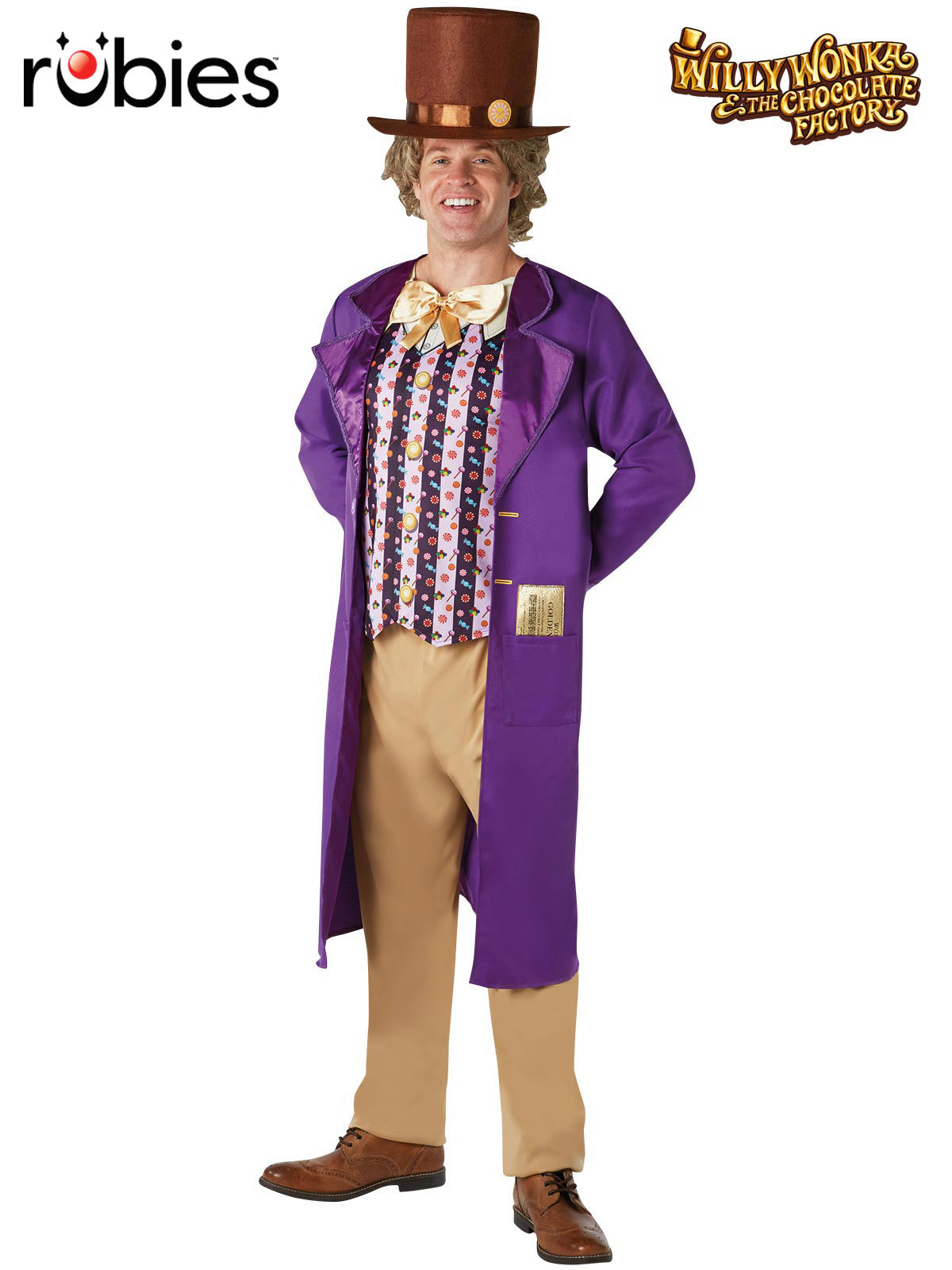 Willy Wonka Deluxe Adult Costume with Top Hat and Tailcoat