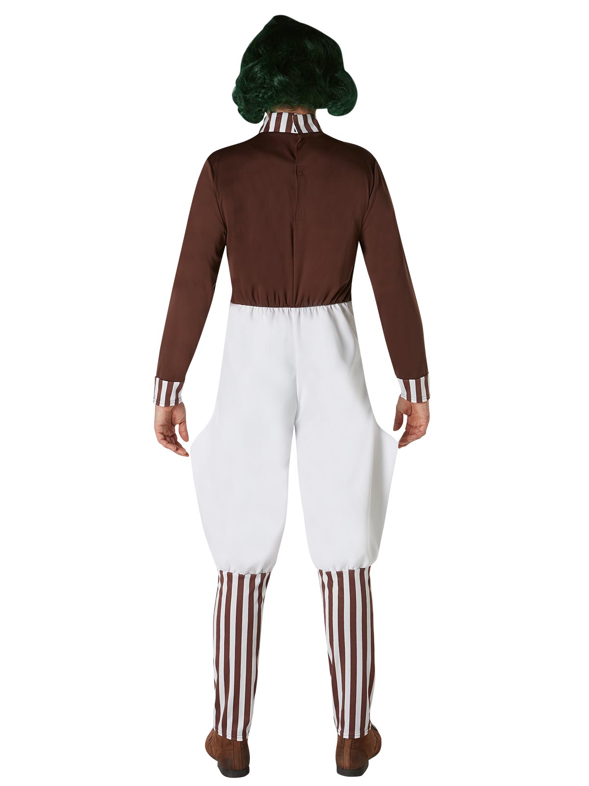 Willy Wonka Oompa Loompa Kids Costume – Official Licensed Jumpsuit with Striped Socks, Brown Colour