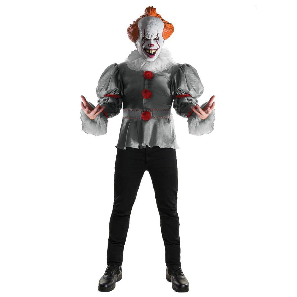 Pennywise IT Deluxe Clown Costume with Mask and Collar for Halloween