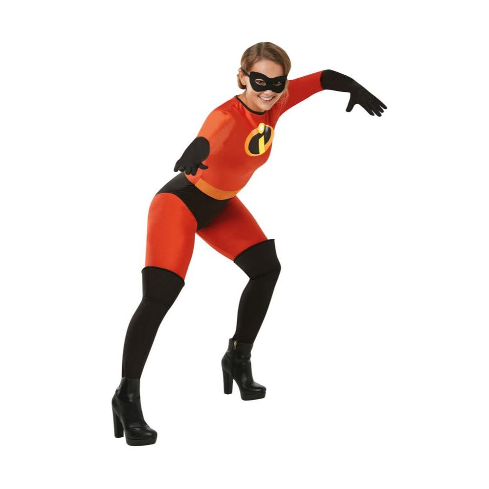 Disney Pixar The Incredibles Elastigirl Women's Costume with Eyemask and Gloves, Colour
