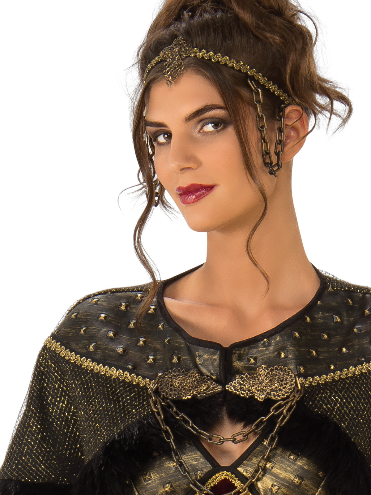 Medieval Lady Costume Adult Renaissance Dress with Cape Glovelets and Headpiece