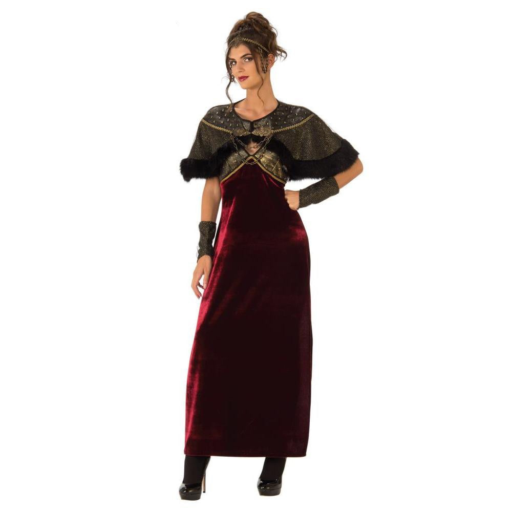 Medieval Lady Costume Adult Renaissance Dress with Cape Glovelets and Headpiece