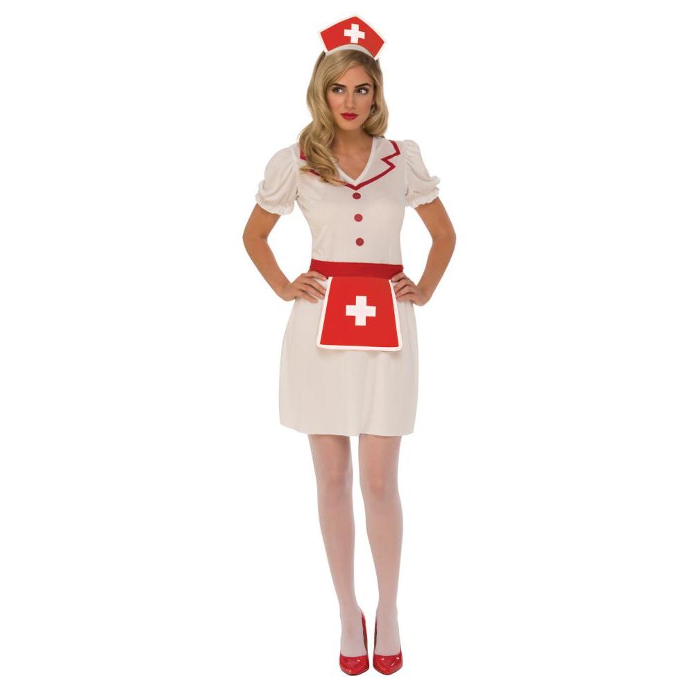 Rubie's Nurse Girls Costume with Dress, Apron and Headpiece , Red and white Colour