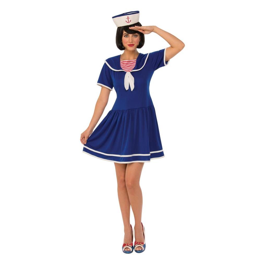 Sailor Lady Adult Costume for Women Navy Officer Dress with Hat