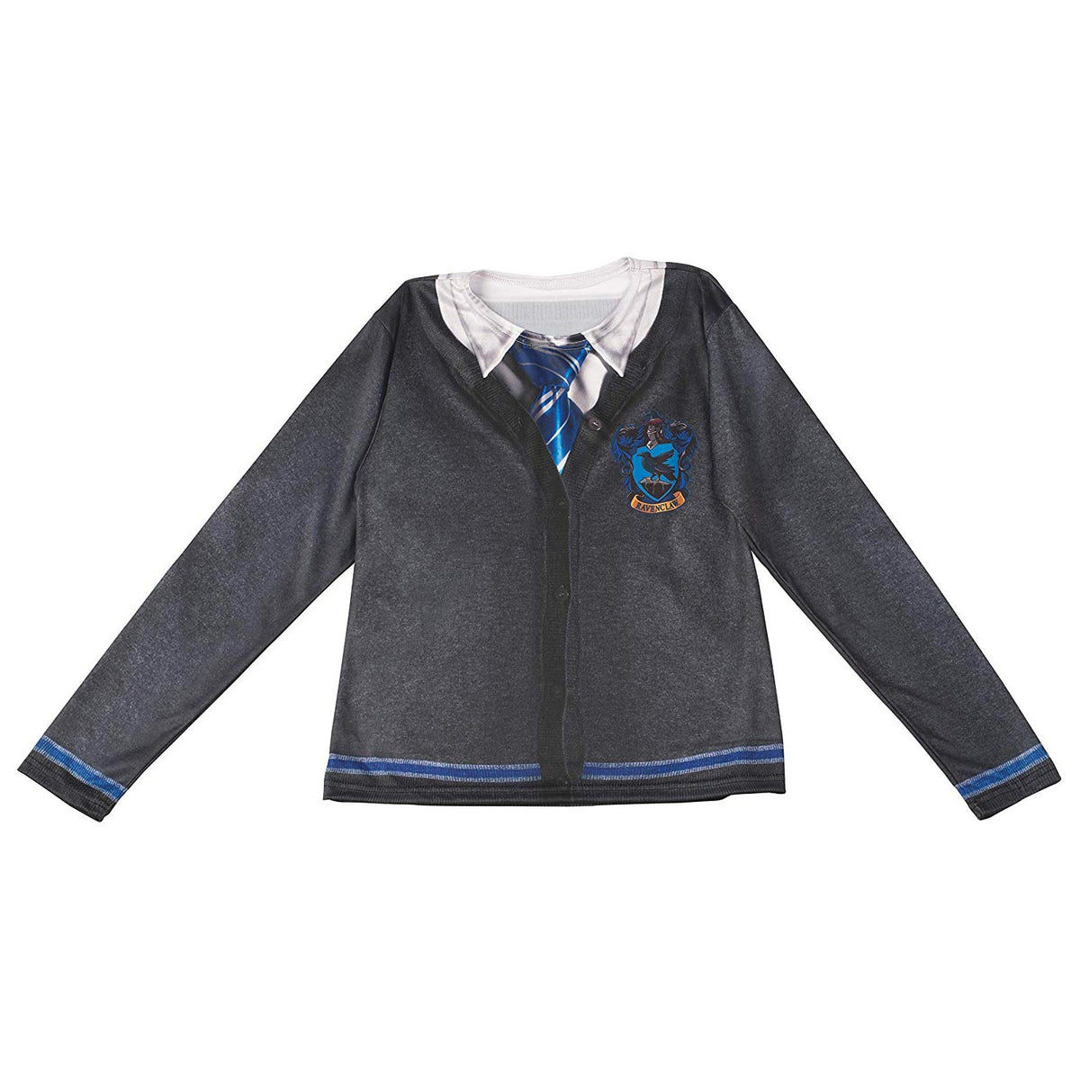 Harry Potter Ravenclaw Printed Top for Kids with House Emblem and Tie Design - Blue Colour