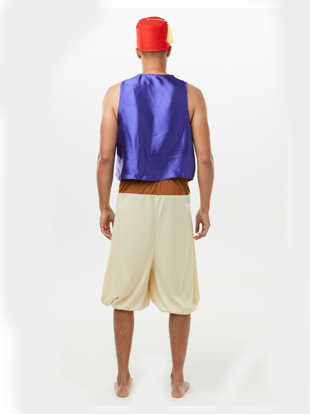 Aladdin Deluxe Costume Adult Disney Fancy Dress Vest Pants Hat Red Colour
