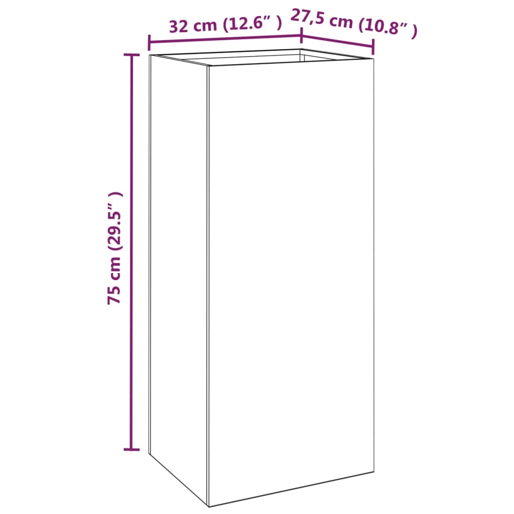 Planter 32x29x75 cm Corten Steel