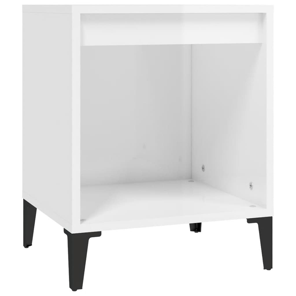Bedside Cabinets 2 pcs Nightstand Storage Table Engineered Wood White