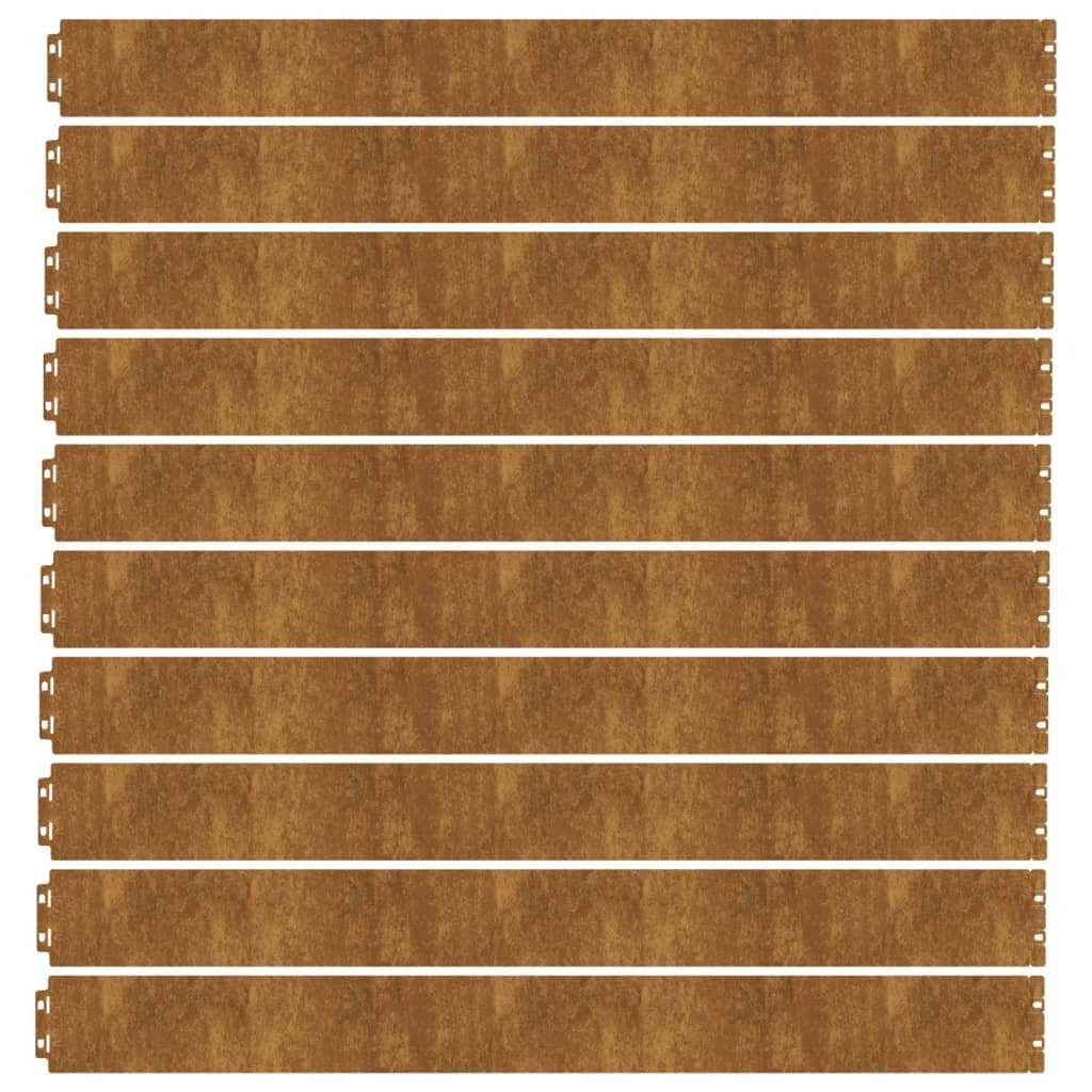 Lawn Edgings 10 pcs 10x103 cm Flexible Corten steel
