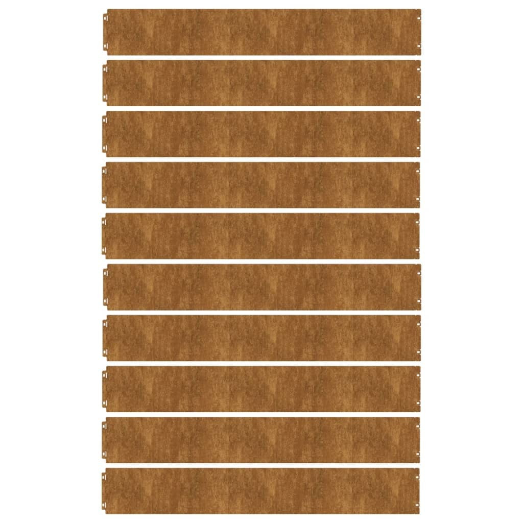 Lawn Edgings 10 pcs 15x103 cm Flexible Corten steel