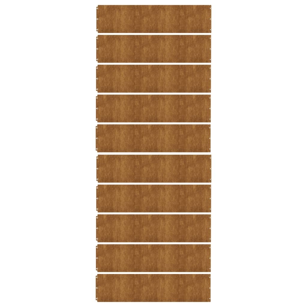 Lawn Edgings 10 pcs 25x103 cm Flexible Corten steel