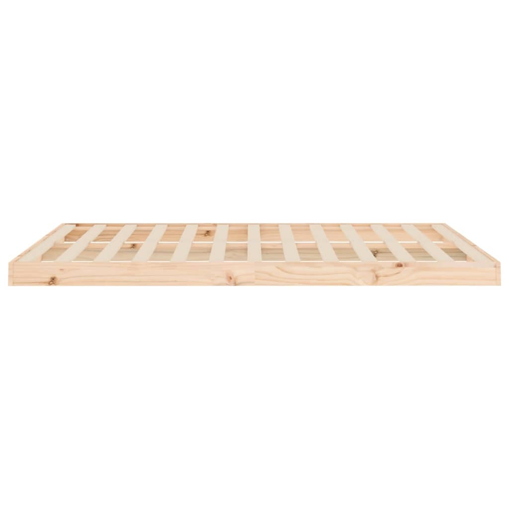 Bed Frame without Mattress 135x190cm Double Solid Pinewood Bedstead Natural