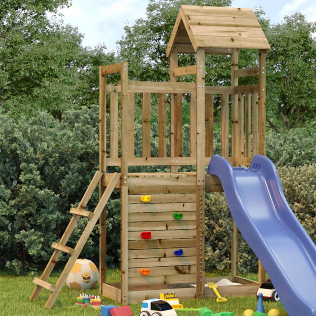 Outdoor Playset Impregnated Pine Wood Rockwall Ladder 52.5x110.5x214cm