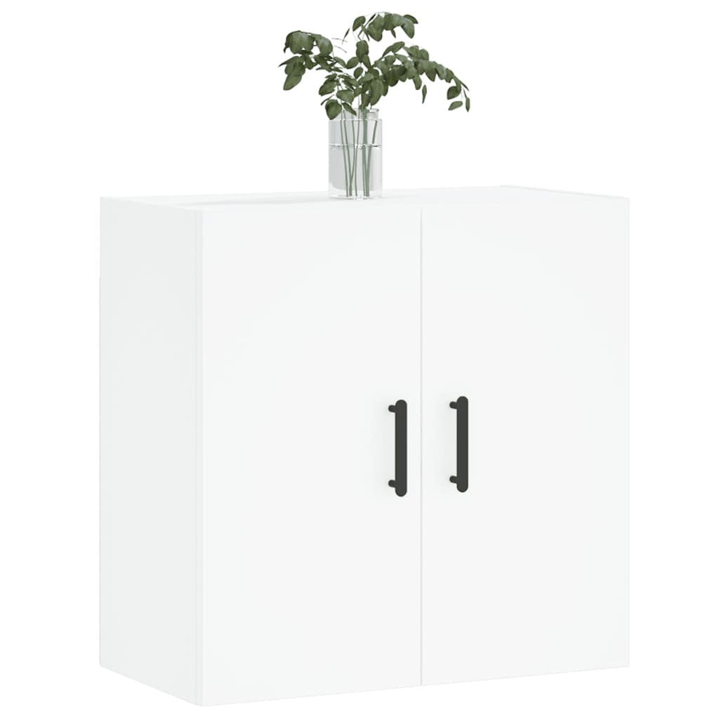 Wall Cabinet Floating Storage Unit Wall Mounted Engineered Wood White