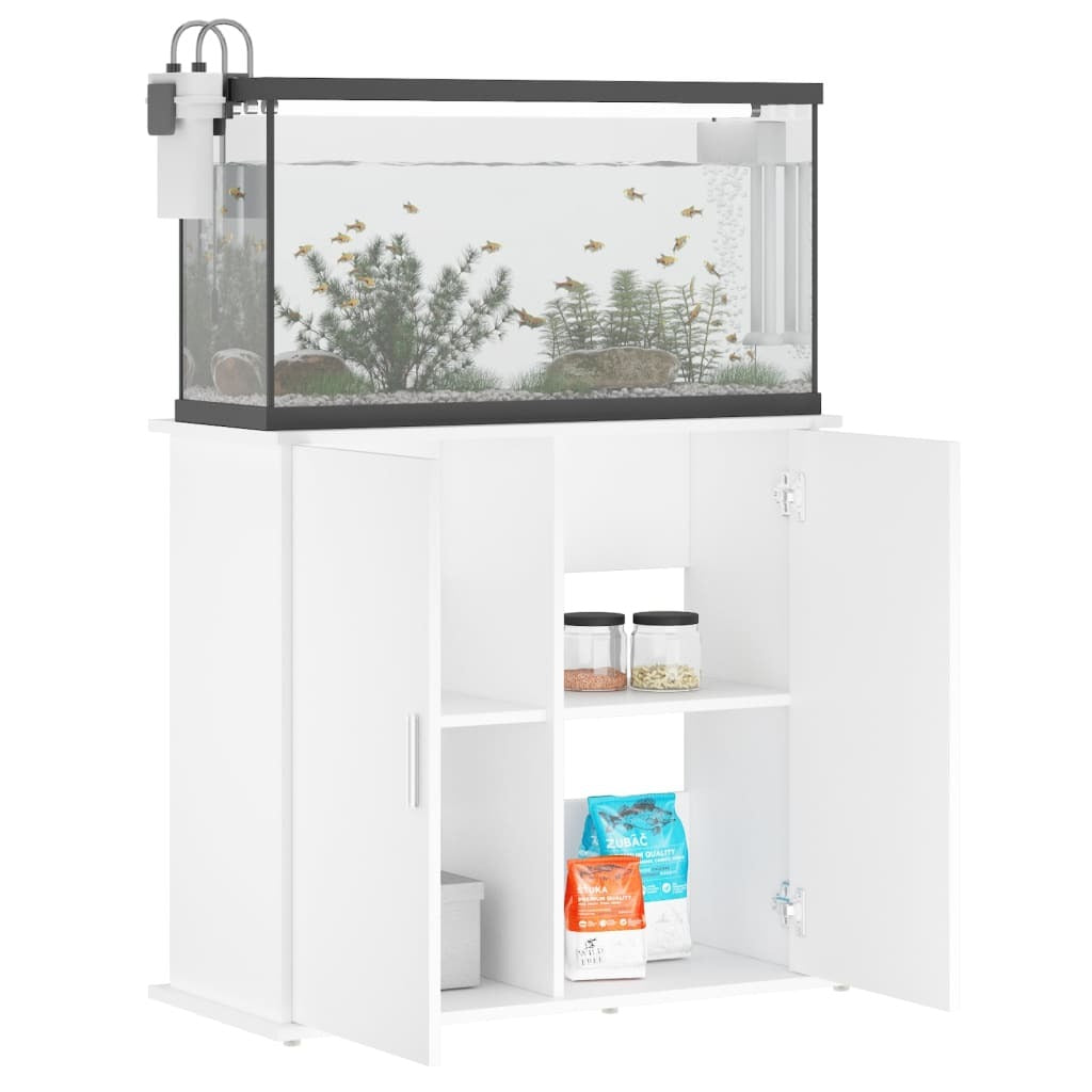 Aquarium Stand Engineered Wood Fish Tank Cabinet Storage Base Unit White