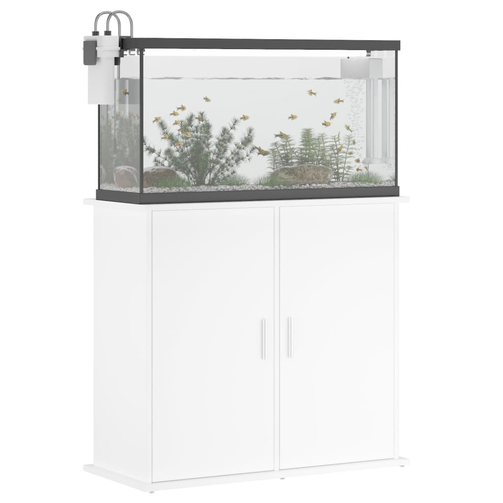 Aquarium Stand Engineered Wood Fish Tank Cabinet Storage Base Unit White
