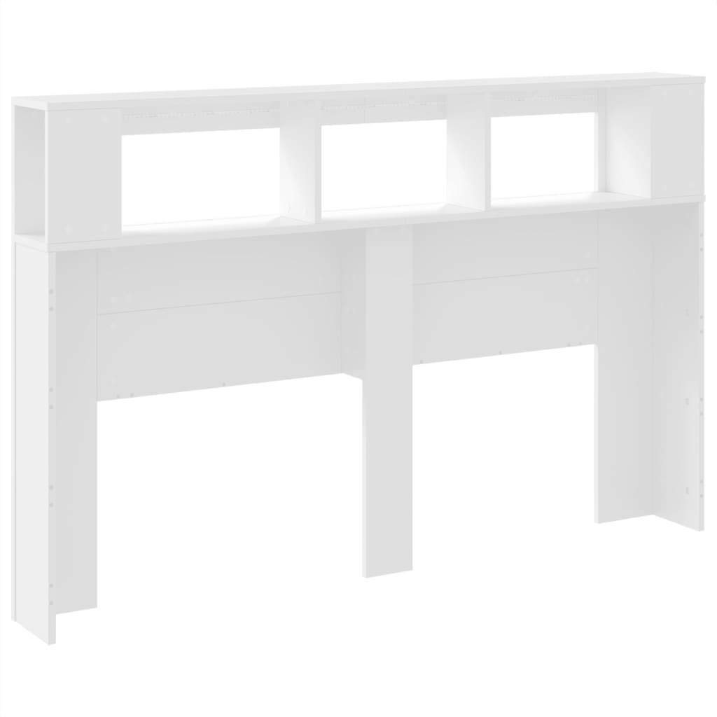 LED Headboard Engineered Wood Bed Bedroom Light Up Panel 160cm White