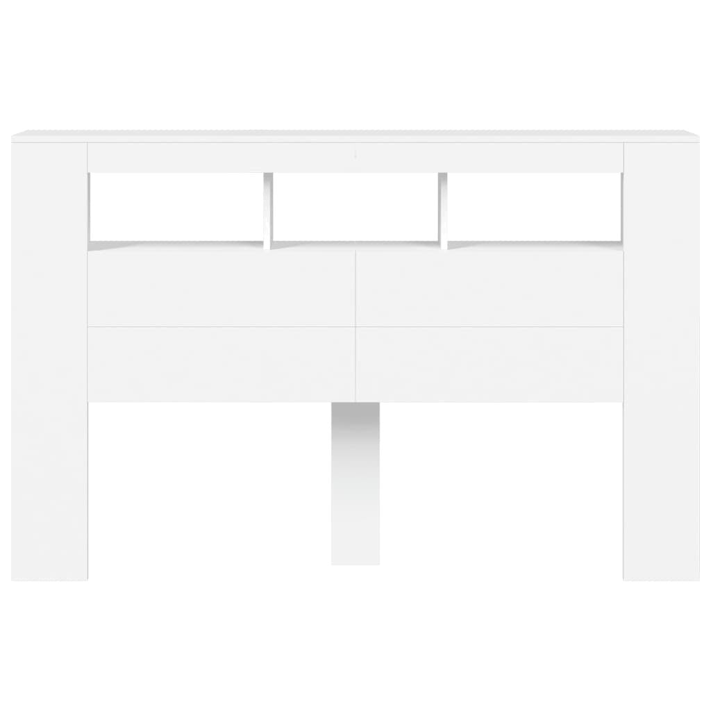 LED Headboard Engineered Wood Bed Bedroom Light Up Panel 160cm White