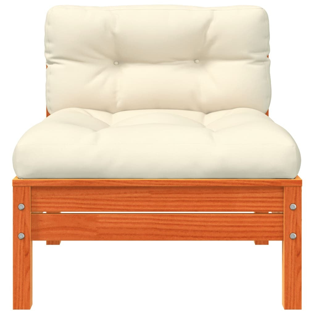 Garden Sofa with Cushions and Footstool 3-Seater