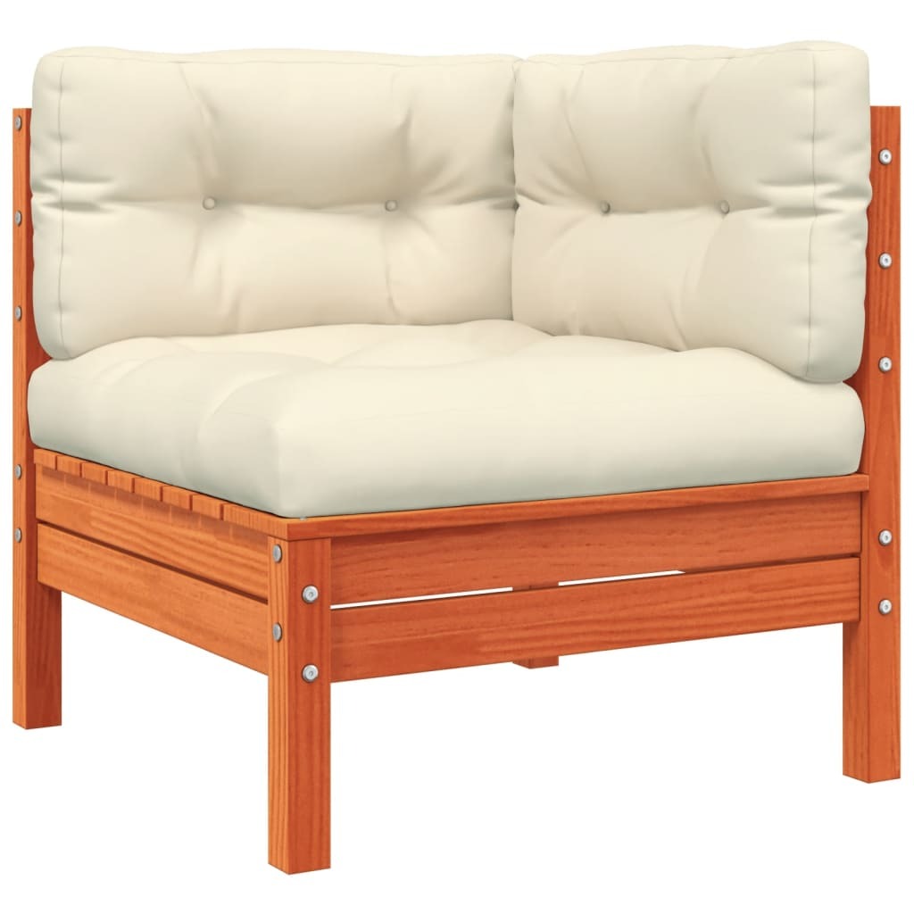 Garden Sofa with Cushions and Footstool 3-Seater