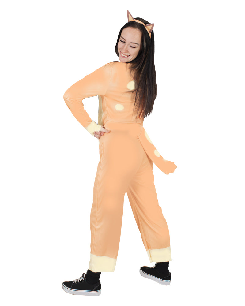 Chilli Mum Adult Costume Official Bluey Licensed Jumpsuit with Headband