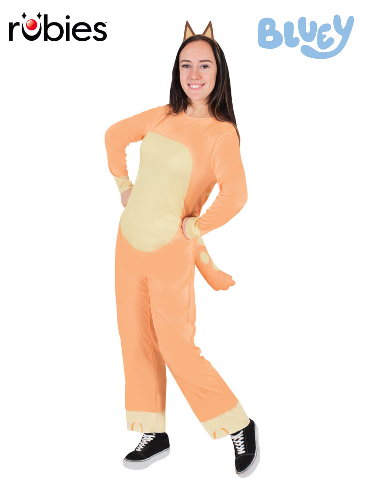 Chilli Mum Adult Costume Official Bluey Licensed Jumpsuit with Headband