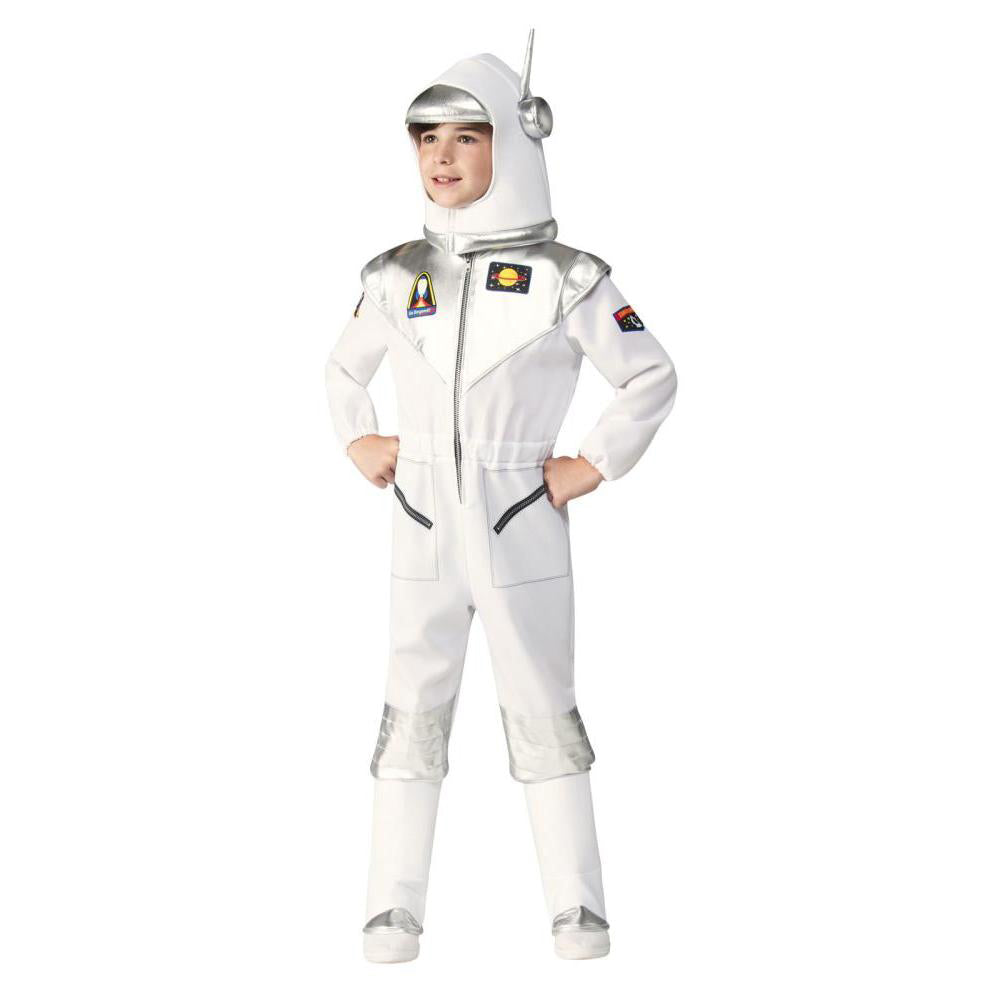 Astronaut Costume for Kids Space Suit with Helmet Patches Zip Front Jumpsuit