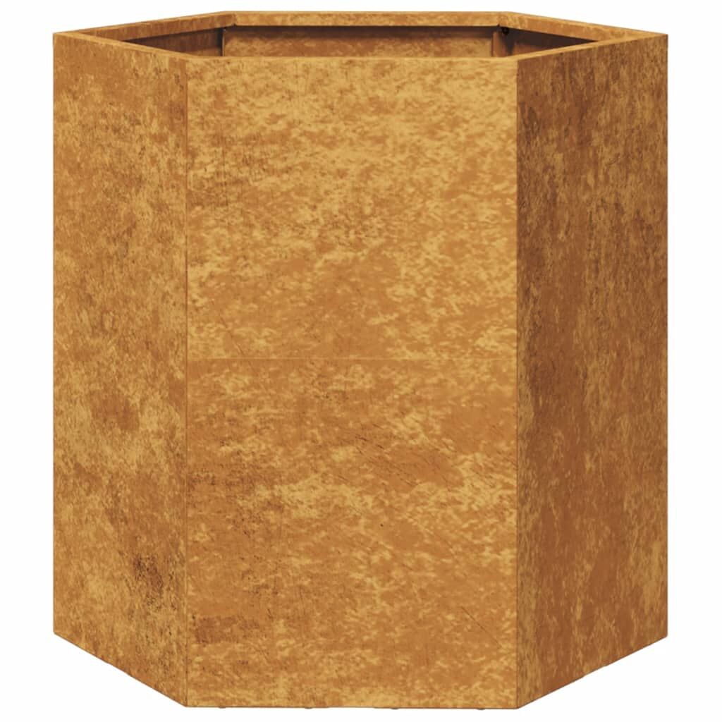 Garden Planters 2 pcs Hexagon Raised Bed Flower Pot Weathering Steel Rust