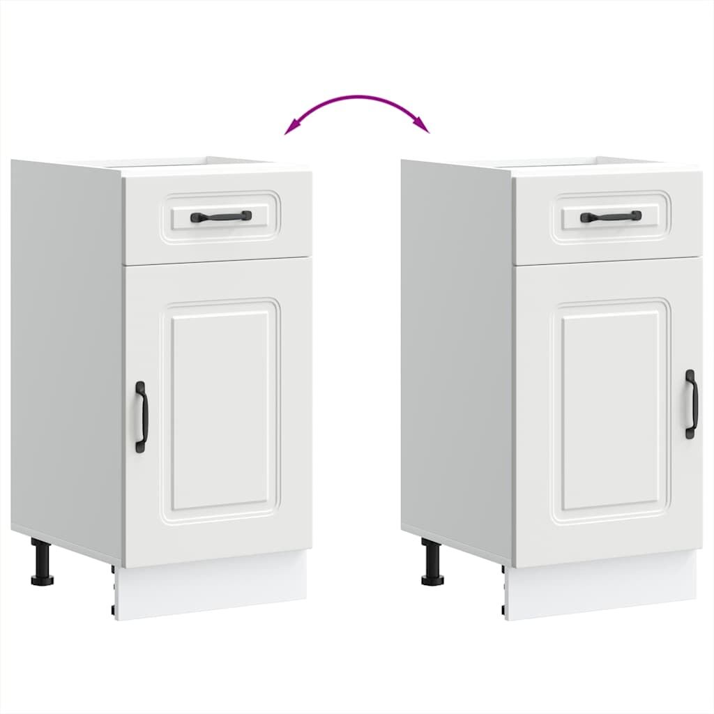 Kitchen Base Cabinet Kalmar Storage Cupboard Adjustable Feet Engineered White