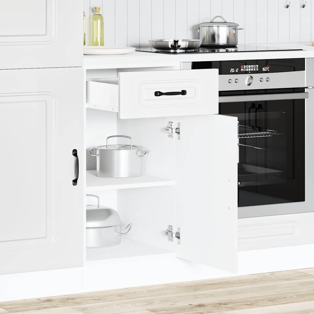 Kitchen Base Cabinet Kalmar Storage Cupboard Adjustable Feet Engineered White