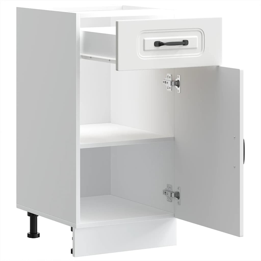 Kitchen Base Cabinet Kalmar Storage Cupboard Adjustable Feet Engineered White